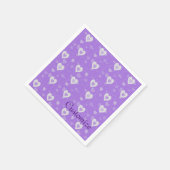 Paarse en witte harten Pattern Napkins Servetten (Hoek)