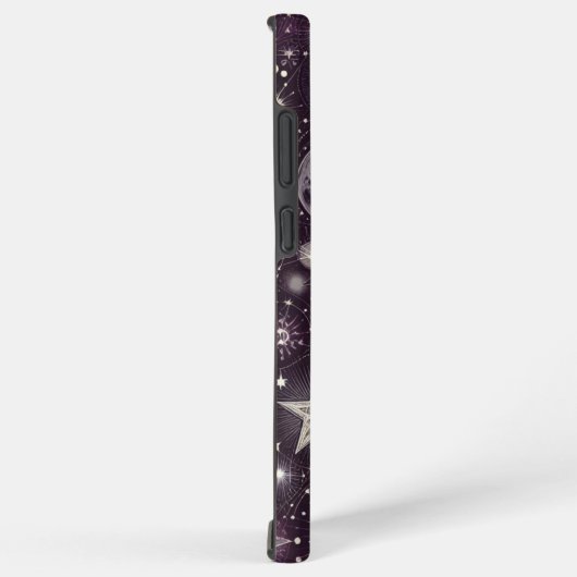 Paarse en witte hemelse dromen: maan en sterren samsung galaxy hoesje (Rechterkant)