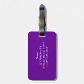 Paarse en witte hibiscus Floral Bagagelabel (Achterkant verticaal)