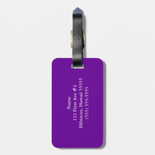 Paarse en witte hibiscus Floral Bagagelabel (Achterkant verticaal)