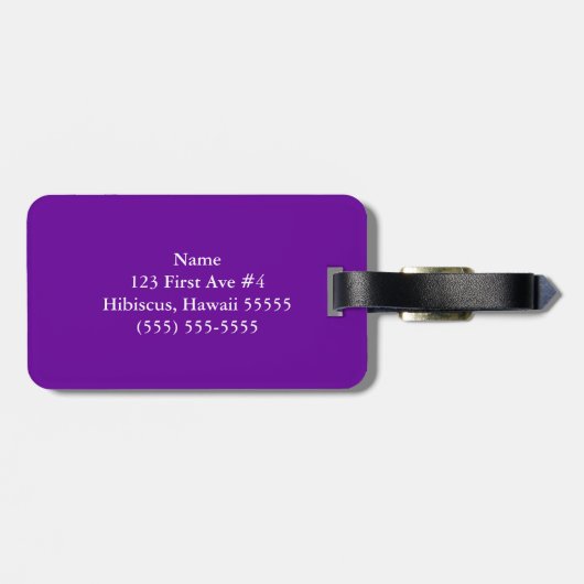 Paarse en witte hibiscus Floral Bagagelabel (Achterkant horizontaal)
