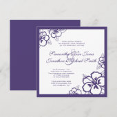 Paarse en Witte Hibiscus Flowers Aangepast huwelij Kaart (Voorkant / Achterkant)