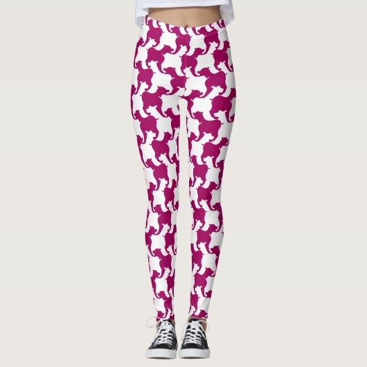Paarse en witte hond met leggings (Voorkant)