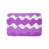 Paarse en witte horizontale golvenpatroon badmat (Voorkant)