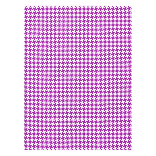 Paarse en Witte Houndstooth Check Tafelkleed (Voorkant)