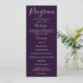 Paarse en Witte Huwelijksprogramma's Menu (Staand voorkant)