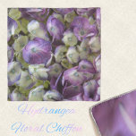 Paarse en witte Hydrangea Botanische Bloemen Sjaal<br><div class="desc">Mooie,  delicate en vrouwelijke paarse en witte florale chiffon sjaal met hydrangea bloesems met originele botanische fotografie door JLW_Photography.</div>