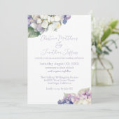 Paarse en witte hydrangeas kaart (Staand voorkant)