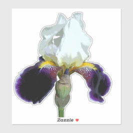 Paarse en Witte Iris Aangepaste Sticker