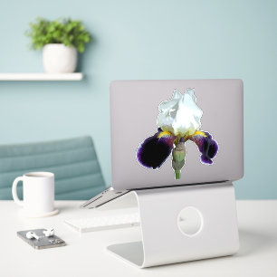 Paarse en Witte Iris Aangepaste Sticker