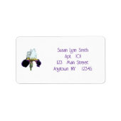 Paarse en Witte Iris Adres Verzendlabels Etiket (Voorkant)