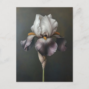 Paarse en witte iris botanische schilderij briefkaart