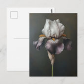 Paarse en witte iris botanische schilderij briefkaart (Voorkant / Achterkant)