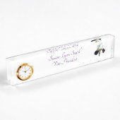 Paarse en Witte Iris Bureaublad Naambord