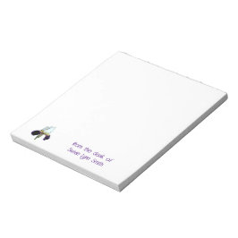 Paarse en witte Iris Bureaublok Notitieblok
