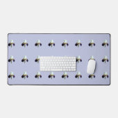Paarse en Witte Iris Bureaumat (Keyboard & Muis)