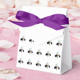 Paarse en Witte Iris Cadeau Favor Doos Bedankdoosjes