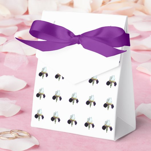 Paarse en Witte Iris Cadeau Favor Doos Bedankdoosjes (Huwelijk)