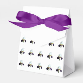 Paarse en Witte Iris Cadeau Favor Doos Bedankdoosjes