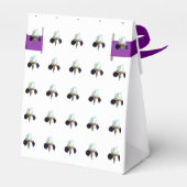 Paarse en Witte Iris Cadeau Favor Doos Bedankdoosjes (Achterkant)