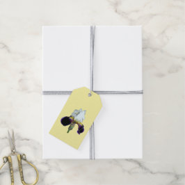 Paarse en Witte Iris Cadeaulabel