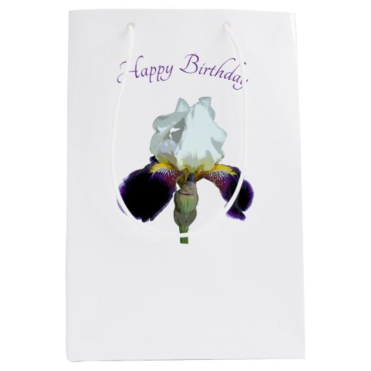 Paarse en Witte Iris Cadeautas (Voorkant)