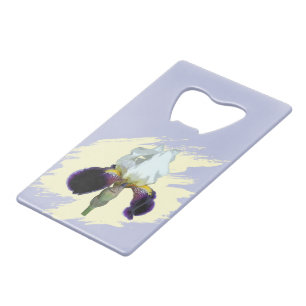 Paarse en Witte Iris Creditcard Flesopener Creditkaart Flessenopener