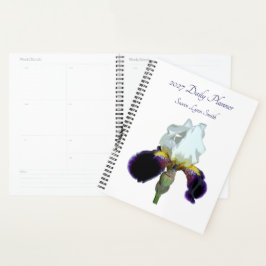 Paarse en Witte Iris Dagplanner Planner