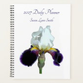 Paarse en Witte Iris Dagplanner Planner (Voorkant)