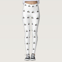 Paarse en Witte Iris Dames Leggings