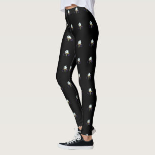 Paarse en Witte Iris Dames Leggings