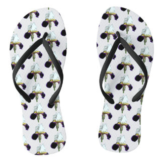 Paarse en Witte Iris Dames Slippers Teenslippers