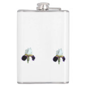 Paarse en Witte Iris Drinkfles Heupfles (Achterkant)