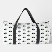 Paarse en Witte Iris Duffel Bat Plunjezak (Voorkant)