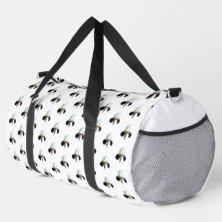 Paarse en Witte Iris Duffel Bat Plunjezak