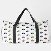 Paarse en Witte Iris Duffel Bat Plunjezak (Achterkant)