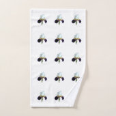 Paarse en Witte Iris Handdoekenset Bad Handdoek (Handdoek)