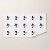Paarse en Witte Iris Handdoekenset Bad Handdoek (Handdoek)