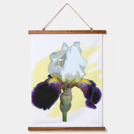 Paarse en Witte Iris Hangend Wandkleed (Voorkant)