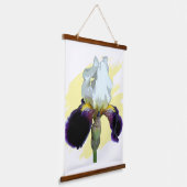 Paarse en Witte Iris Hangend Wandkleed (Gebogen)