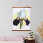 Paarse en Witte Iris Hangend Wandkleed (Slaapkamer)