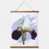 Paarse en Witte Iris Hangend Wandkleed (Voorkant)