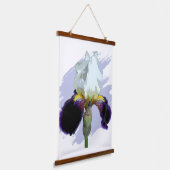 Paarse en Witte Iris Hangend Wandkleed (Gebogen)