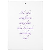 Paarse en Witte Iris Klembord (Achterkant)