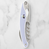 Paarse en Witte Iris Kurkentrekker Flesopener (Achterkant)