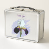 Paarse en Witte Iris Lunchbox (Voorkant)