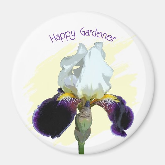 Paarse en Witte Iris Magneet (Voorkant)