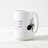 Paarse en Witte Iris met Quote Koffiemok (Voorkant rechts)