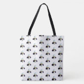 Paarse en Witte Iris Over de hele Tote Bag (Voorkant)