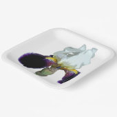 Paarse en Witte Iris Papieren Borden Bordje (Gebogen)